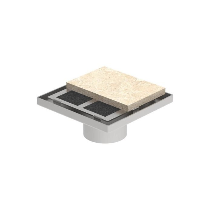 SQUARE DRAIN & STRAINER INTEGRA 4 1/2''